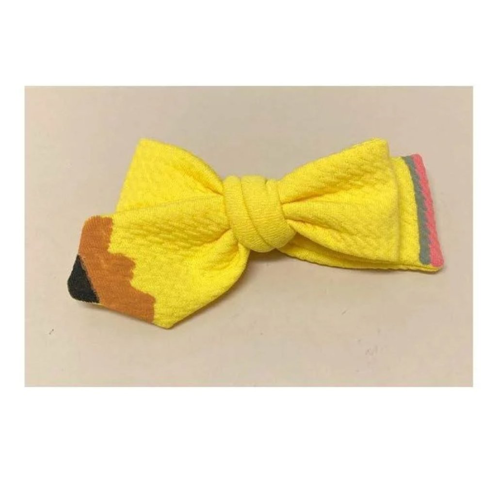 Pencil Hand Tied Hair Bow